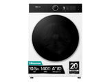 Lavadora secadora - Hisense WD5I1045BWQ, 10.5/6 Kg, iFit, WiFi, Programa especial mascotas, Blanco