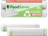 Bolsas de envasado - Foodsaver FSRE2802X , Plástico reciclable, 2 rollos, Transparente
