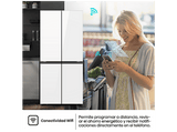 Frigorífico americano - Hisense RQ5P470SETE, Total No Frost, 178.5 cm, 483 l, WiFi, Inverter, Cristal Blanco