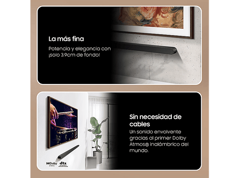 Barra de sonido - Samsung HW-S700D/ZF-ULTRASLIM, Bluetooth, Inalámbrico, 28W, Wi-Fi, Negro