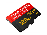 Tarjeta Micro SD - SANDISK Extreme Pro, 128 GB, Hasta 250 MB/s de lectura, 5K y 4K UHD, V30, A2, U3, UHD-I, Adaptador SD, Negro