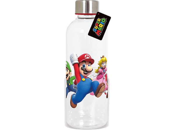 Botella - Sherwood Super Mario y sus amigos, 850 ml, Plástico libre de BPA, Tapón rosca metálico