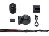 Kit cámara réflex - Canon EOS 250D EF-S 18-55mm + F3.5-5.6 III, 24.1 mp, WiFi, CMOS, 4K, Negro