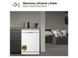 Lavavajillas - LG DF375HWS, 14 servicios, 10 programas, 60 cm, LED táctil, Tercera bandeja, TrueSteam™, QuadWash™, Blanco