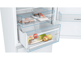 Frigorífico combi - BOSCH KGN362WED, Serie 4, Total No Frost, 186 cm, 326 l, Cajón VitaFresh, Sistema MultiAir Flow, Blanco