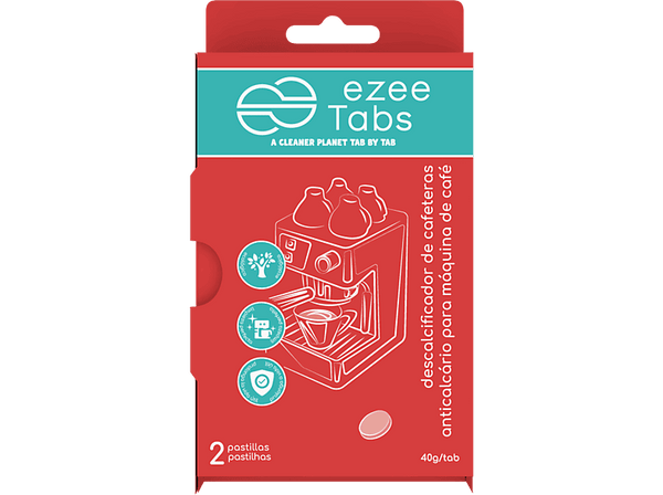 Limpiador - Ezeetabs, Descalcificador para cafeteras, 2 pastillas, 35 gr, Rojo