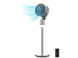 Ventilador de pie - Cecotec EnergySilence 1500 Cyclone Chantal, Circulador de aire, 50 W, Oscilación, Temporizador 12 h, Luz LED, Gris