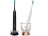 Cepillo eléctrico - Philips DiamondClean 9000 HX9914/57, 2 unidades, Tecnología sónica, Sensor de presión, Temporizadores intuitivos, Negro y oro rosa