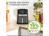 Freidora de aire - moulinex Easy Fry Silence EZ551H, 1680W, 5L, Tecnología silenciosa, 10 programas, Pantalla táctil, Extra Crisp, Gris