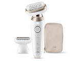 Depiladora - Braun Silk·épil 9 Flex 9-030 3D, En seco y en mojado, Cabezal flexible en 3D, Piel suave duradera, 2 accesorios adicionales, Oro
