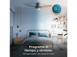 Ventilador de techo - Cecotec EnergySilence Aero 5600 Classic Acero, Motor DC 40 W, Luz LED 18 W, 6 Velocidades, Mando, 3 aspas, Plateado