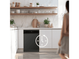 Lavavajillas - Cecotec Bolero Aguazero 6800 Dark, 14 cubiertos, Clase A, Inverter Plus Duo, 8 programas, SteamMax, BlueWater, O2 Dry, Negro