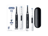 Cepillo eléctrico - Oral-B iO 5S, Pack Doble, 2 Cabezales, Con App, Con estuche de viaje, Blanco y Negro,