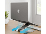 Soporte elevador - Hyper HS1150GYGD, Para MacBooks, tablets y portátiles de hasta 16, Piezas Silicona Antideslizante, Gris Espacial