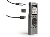 Grabadora de voz - Philips DVT1170, 8 GB, Micrófono de 360°, Pantalla LCD 1.34 , Formato PCM (WAV) , Funciona con pilas AAA, Plata