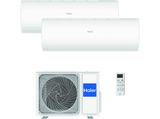 Aire acondicionado Split 2 x 1 - Haier Perla Premium, 3095 fg/h, Inverter, Wi-Fi, Blanco