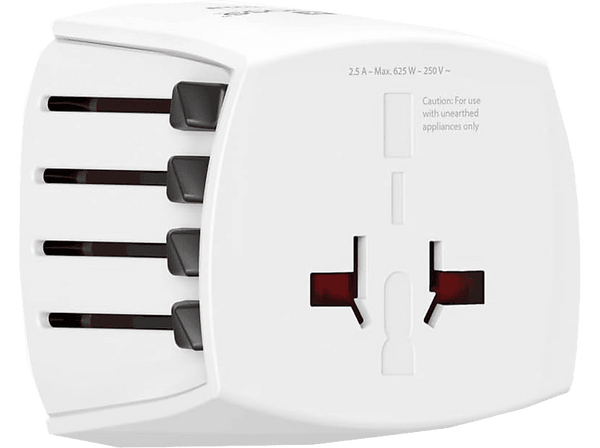 Adaptador enchufe - Hama Muv Micro, Para múltiples destinos, Blanco