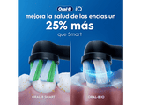 Cepillo eléctrico - Oral-B iO 3S Cepillo De Dientes, 3 Modos, Sensor de presión, 4 cabezales, Negro mate, Edición Navidad