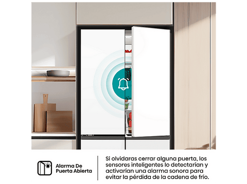 Frigorífico americano - Hisense RQ5P470SETE, Total No Frost, 178.5 cm, 483 l, WiFi, Inverter, Cristal Blanco