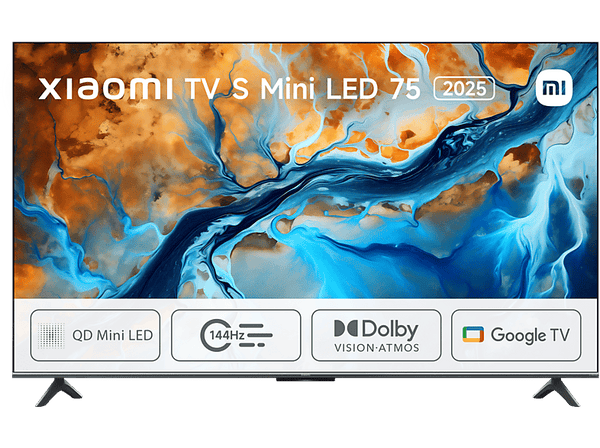 TV Mini LED 75" - Xiaomi TV S Mini LED 75 2025, UHD 4K, Smart TV con Google, 144 Hz, Gris cepillado