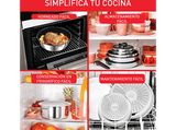 Set de sartenes - Tefal Ingenio Emotion L8974S45, 22, 24 y 28 cm, Mango Extraíble, Revestimiento Titanio Antiadherente, Tecnol. Thermo-Signal™, Inox