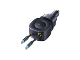 Cargador coche - Baseus PrimeTrip VR2 Max, Universal, Tipo C y USB, Sistema retráctil magnético, Carga rápida multidispositivo, Giro 450º, 100W, Negro