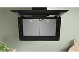 Campana decorativa - Bosch DWK81AN60, Serie 6, 4 velocidades, 432 m³/h, Home Connect, Conexión Placa - Campana, 79 cm, Cristal negro