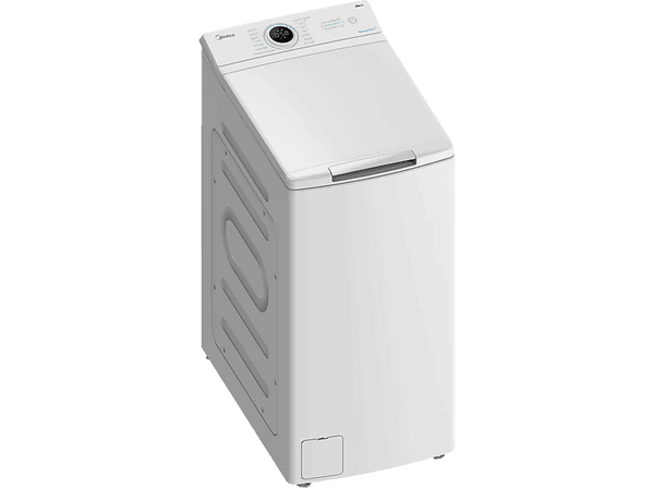Lavadora carga superior - Midea MF100T80B/W-ES, 8 kg, 1300 rpm, 15 programas, Display, Blanco