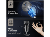 Cargador coche - CellularLine Car Charger Kt 18W, Carga rápida, Universal, Negro