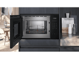 Microondas con grill - Siemens BE555LMB1,Serie IQ500, 900 W, 5 niveles, Limpieza HIdrolítica Humid Clean, recetas automáticas CookControl, 25 l, Negro