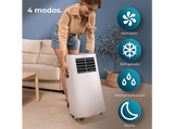 Aire acondicionado portátil - Cecotec ForceClima 7400 Soundless Touch, 7000 BTU/h, 2 velocidades, 20 m², 65 dB, Blanco