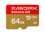 Tarjeta Micro SD - SANDISK Extreme GO, 64 GB, Hasta 170 MB/s de lectura, UHS-I, Vídeos en 5K y 4UHD, U3, V30, A2, C10, Apta Drones, Oro