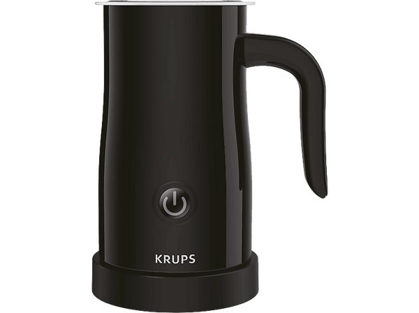 Espumador de leche - Krups XL1008, Interior acero inoxidable, Base giratoria 360º, Negro