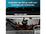 Cafetera superautomática - Cecotec Cremmaet CompactCcino Black, 19 bar, 1350 W, 400 ml, Altura regulable, Display táctil, Molinillo integrado, Black