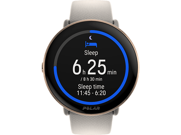 Reloj deportivo - Polar Ignite 3, 22 mm, 1.2", AMOLED, Talla S-L, Cristal curvo, GPS dual, Autonomía 5 días, Arena/Oro