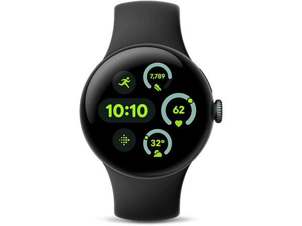 Smartwatch - Google Pixel Watch 3, 41 mm, S-L, Aluminio 100% reciclado, Obsidiana