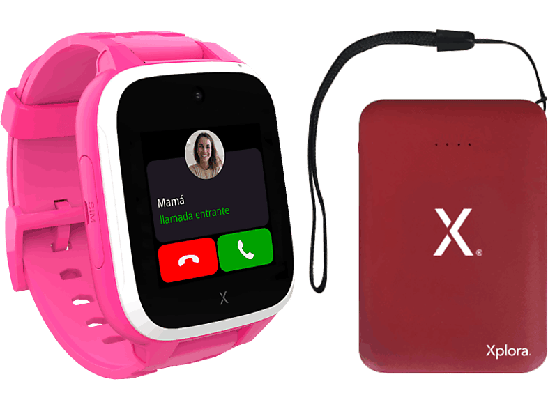 Smartwatch infantil + Powerbank - Xplora XGO3, 1.3, 128 MB, Cámara 2 MP, Autonomía 3 días, 4G, Botón SOS, Geolocalización, Rosa