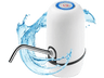 Dispensador de agua - NK Waterdis, Tubo acero inoxidable, USB, 1200mAh, Para botellas de hasta 18.9 l, Blanco