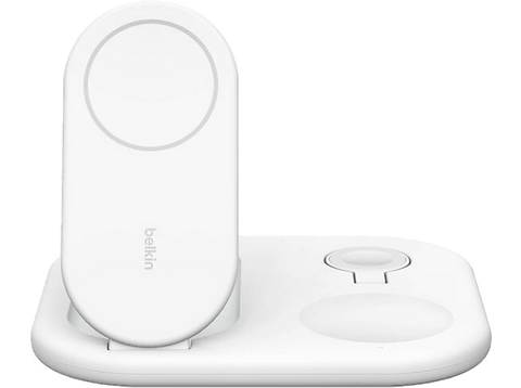 Cargador móvil inalámbrico - Belkin BoostCharge Qi2, Carga Universal con dispositivos que funcionen con el estándar Qi2, 15W, Blanco