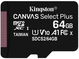 Tarjeta Micro SD - Kingston SDCS2/64GB, 64 GB, Velocidad hasta 100 MB/s, Clase 10, Adaptador SD, Negro