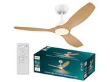 Ventilador de techo - Philips Olas 32 W + 24 W, LED, 3 Velocidades, Blanco/Madera
