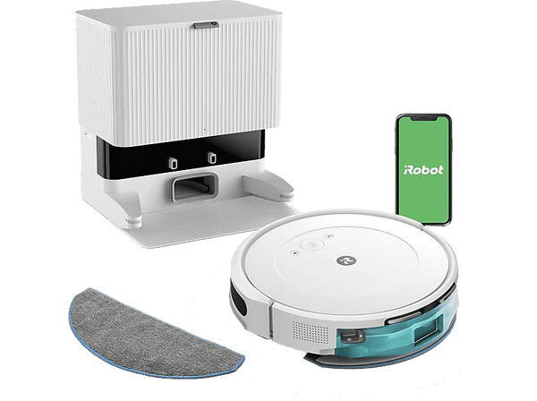 Robot friegasuelos - iRobot Roomba Combo® 2 Essential, 400 ml, 120min, 4 Niveles de Succión, AutoEmpty, Blanco