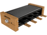 Raclette - Cecotec Cheese&Grill 8200 Wood Black, 1200 W, Placa antiadherente, 8 Sartenes incluidos, Wood Black