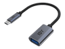 Cable adaptador - ISY IAD-1050, Universal, 15 cm, USB-A a USB-C, 5 Gbps, Gris/Negro