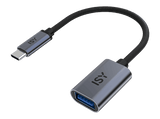Cable adaptador - ISY IAD-1050, Universal, 15 cm, USB-A a USB-C, 5 Gbps, Gris/Negro