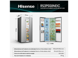 Frigorífico americano - Hisense RS3P558NEIC, Total No Frost Multi Air Flow, 178.6 cm, 544 l, Inox