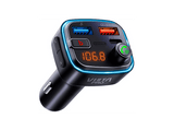 Transmisor FM - Vieta Pro Attach 2, USB-A y USB-C, Bluetooth 5.3, Bass Boost, Negro