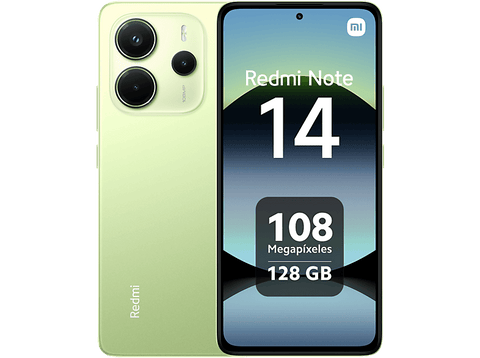 Móvil - Xiaomi Redmi Note 14, Verde lima, 128 GB, 6 GB RAM, 6.67