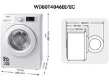 Lavadora secadora - Samsung WD80T4046EE/EC, 8 kg/5 kg, 1400 rpm, EcoBubble™, Programas de vapor, Blanco