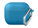 Funda - CellularLine Bounce, Compatible con AirPods Pro 3, Silicona, Con Gancho, Azul